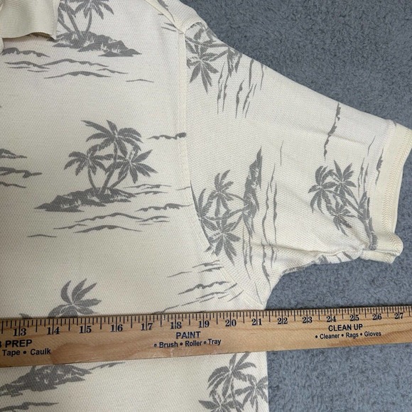 Catalina Island Wear Shirt Mens Medium Cream Palm Tree Polo‎ Beach Cruise - Picture 2 of 12